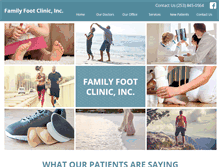 Tablet Screenshot of familyfootclinicinc.com